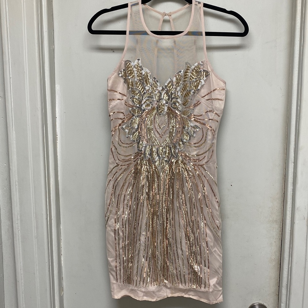 Sequined beige dress